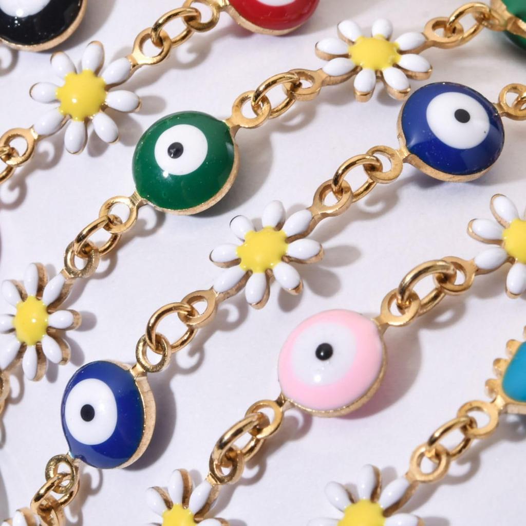 Of Evil Eye Flower Charm Bracelet Eye Bracelet Amulet for Warding Off Evil Warding Off Evil Preventing Energy and Attracting Positive Energy [Magic