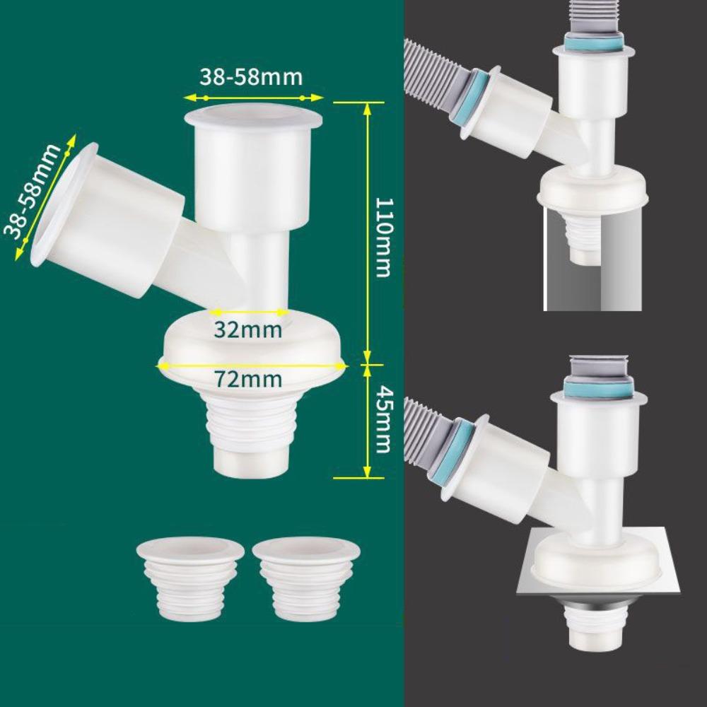 Dual-Purpose Washing Machine Drainer Anti-Return Two-In-One Dual-Interface Drain Connector Multifunctional Anti Odor