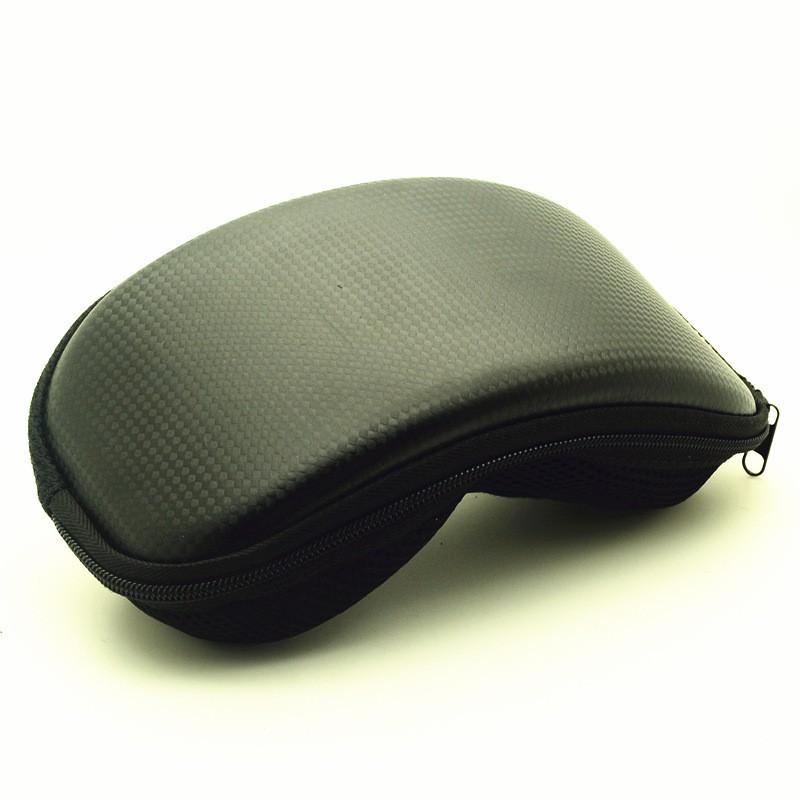 Durable Goggle Case Skiing Cycling Motorcycle Outdoor Sports Waterproof Zipper Storage Box Leather Round Edge Design