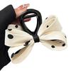 Korean Retro Polka Dot Black and White Bow Claw Clip