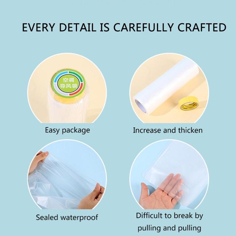 Air Conditioner Blowing Bag Air Conditioning Extended Pipe Flexible Blowing Bag Guide Duct Bags 5/8/10/12/16/20/25m