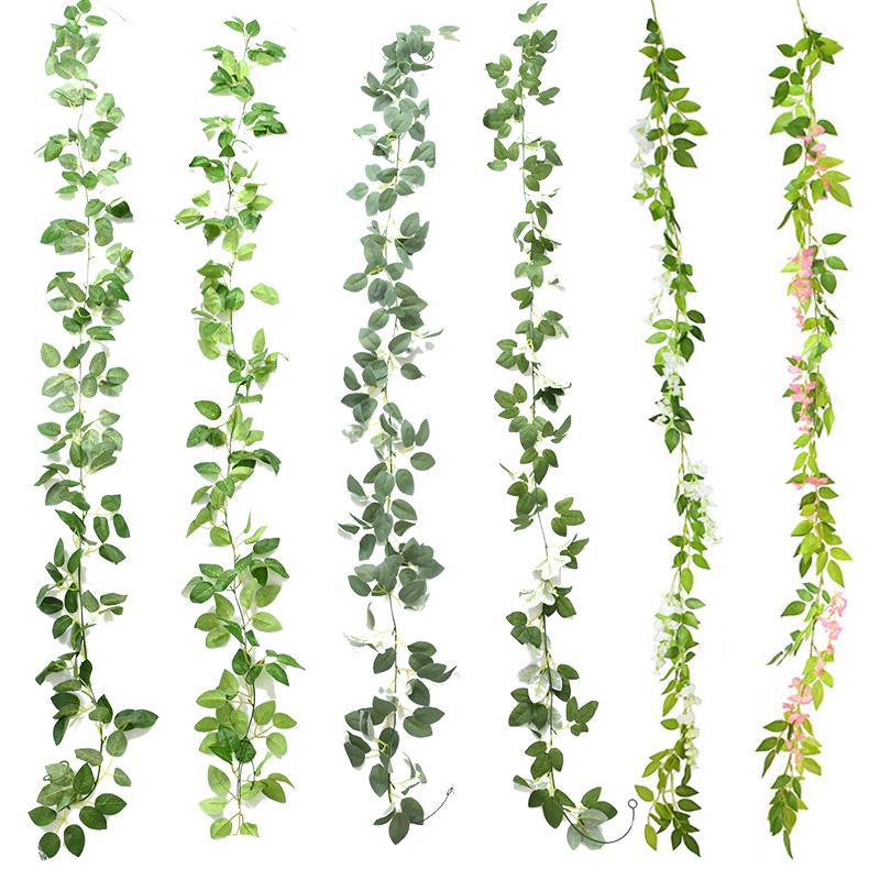 

Искусственные листья розы, лозы, зеленый плющ, украшение свадебной арки, искусственный цветок из ротанга, искусственная гирлянда из растений для домашнего декора сада