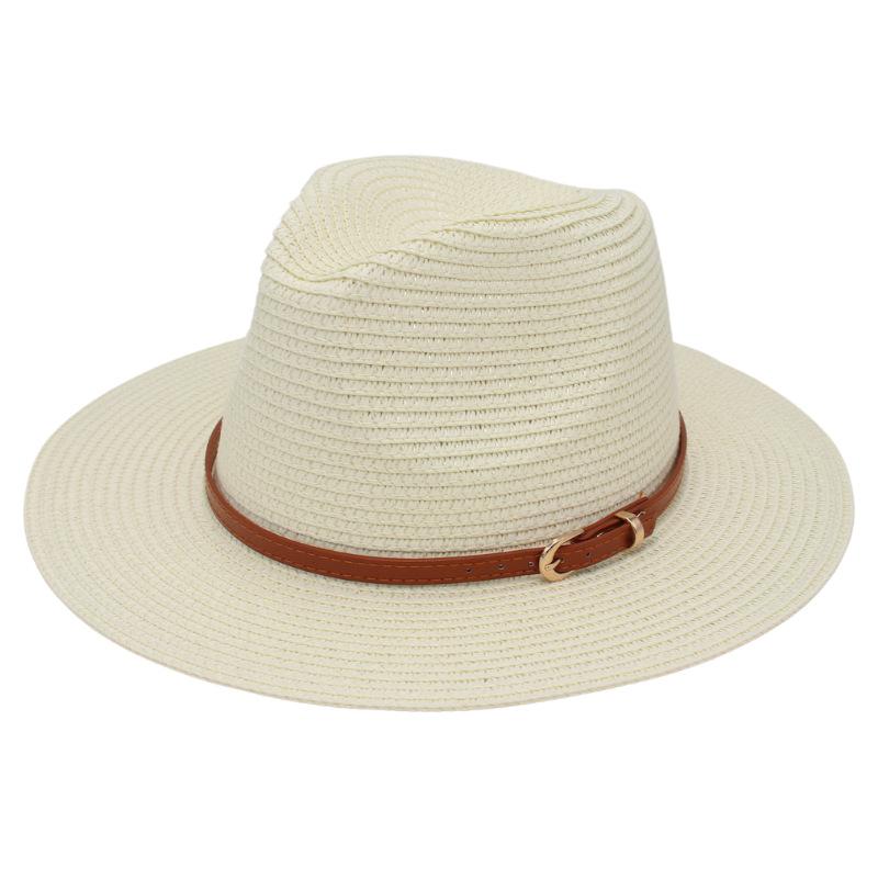 

Spring And Summer New Color Panama Small Belt Buckle Top Hat British Style Casual Folding Jazz Hat Panama Hat one size fits all