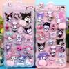 4/6 Pcs Cute Sanrio Butt Stickers My Melody Kuromi Cinnamoroll 3D Relief Sticker Kawaii Stress Relief Puffy Squishy Decals