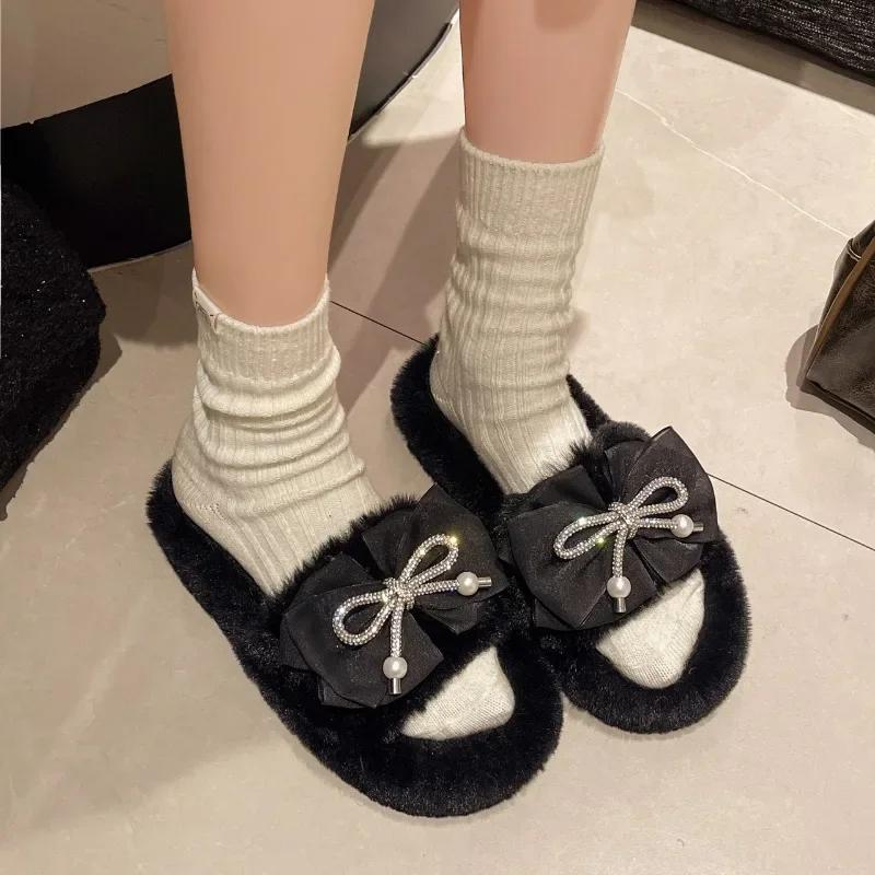 Fashion 2024 New Shoes for Women Slip-on Women's Slippers Fashion Butterfly-knot Daily Slippers Women Hot Sale Peep Toe Flat Slippers