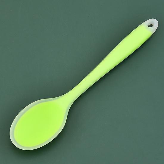Rice Spoon High Temperature Resistance Solid Color Soft Silicone Non-stick Food Grade Eating Tool Stable Smooth Edge Soup Spoon Kitchen Tool