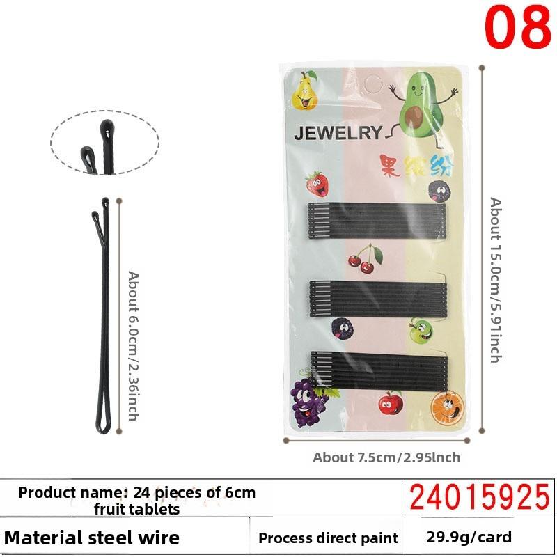 Black Steel Wire Hair ClipsHair Accessories Flow-painted One-piece Clips Small Hair Clips for Girls' Broken Hair