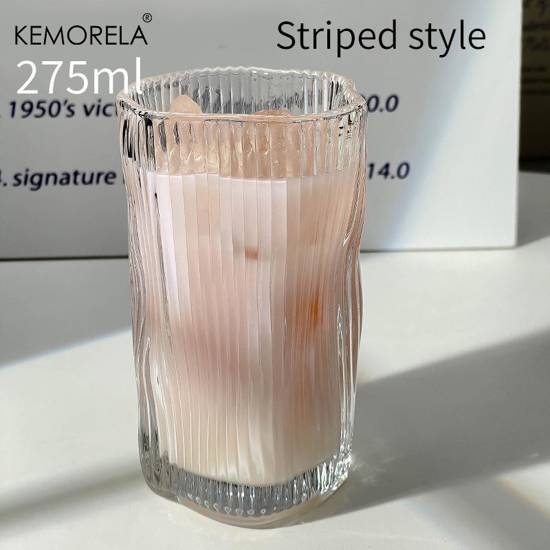 Irregular Twist INS Style Iced Coffee Cup Summer Juice Glass Cold Drink Cup for Bar And Home Use American Latte Drinkware
