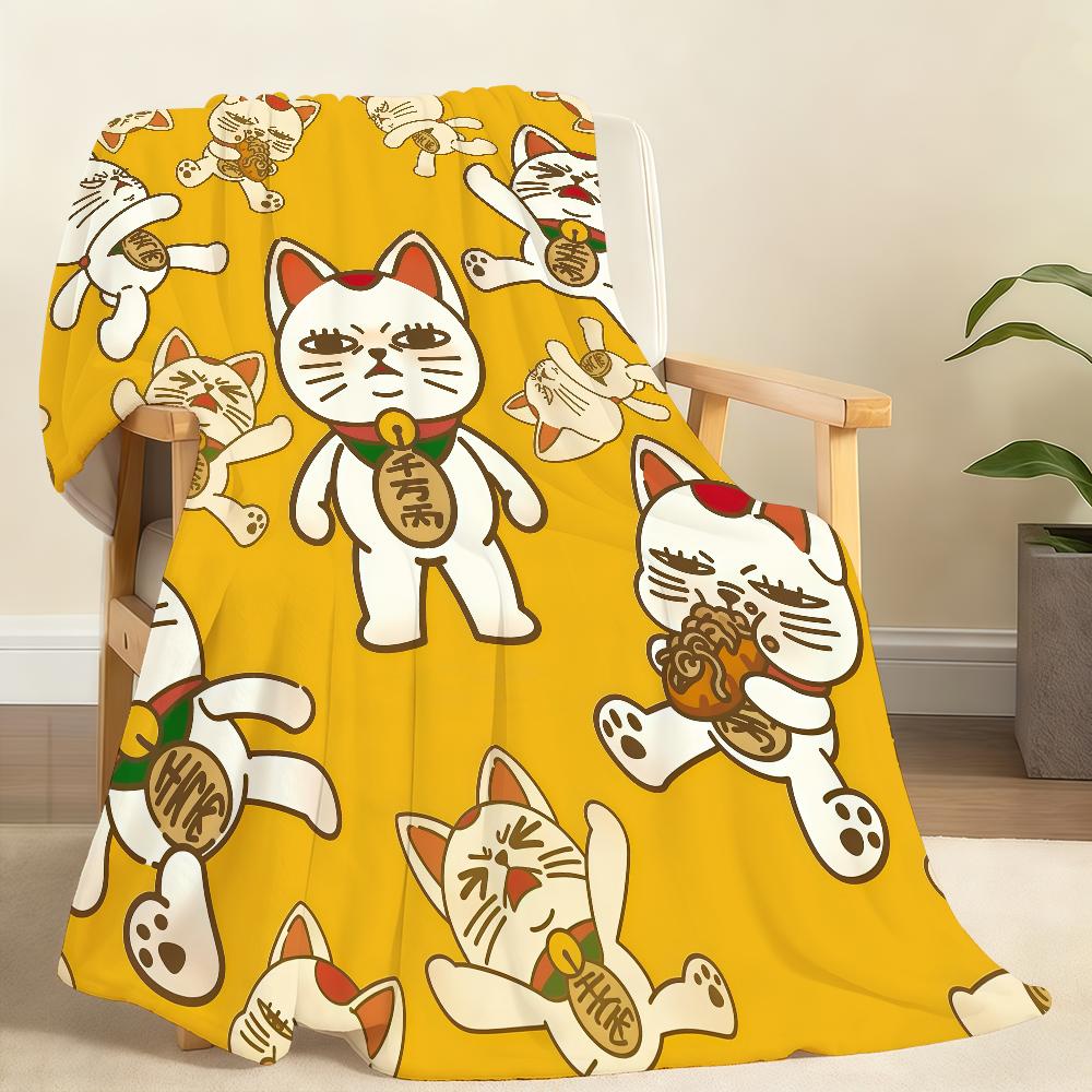 Manga anime T Turbo Oma kat Deken Zachte Plaid voor Huis Slaapkamer Bed Bank Picknick Reizen Kantoor Rust Dekendeksel Cadeau