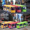 1/32 Scale City Double Decker Bus Toy Die Cast Pull Back Vehicles Mini Bus Model Car Toys Lights and Music