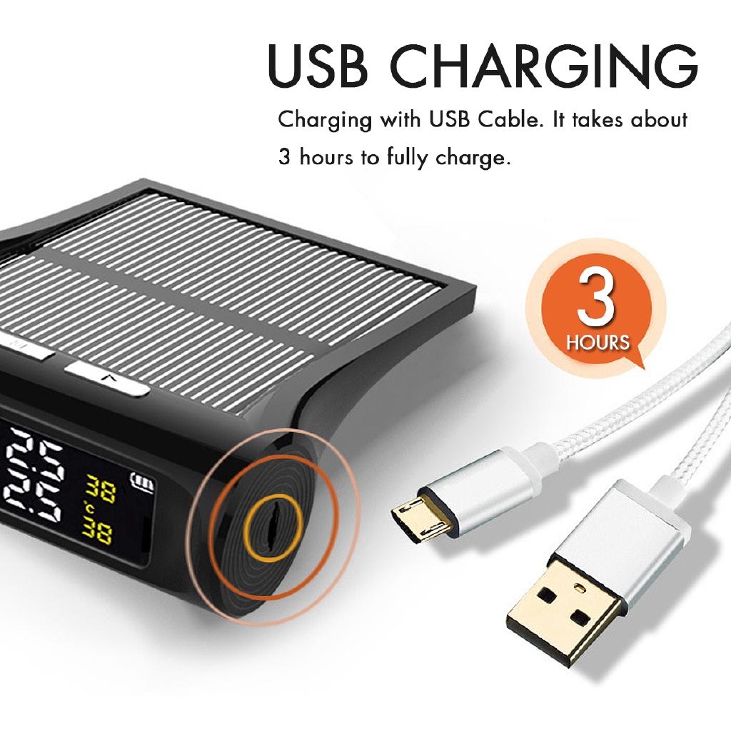 Auto Solar Drahtloses TPMS Reifendruckkontrollsystem LCD+4 Externe Autosensoren Auto LKW Wasserdicht IP67 Monitor