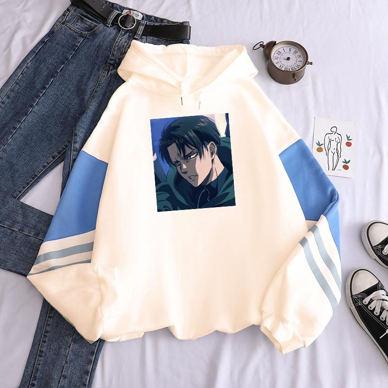 Anime Attack on Titan Print Patchwork Hoodie Unisex Harajuku Cartoon Funny Graphic Long Sleeves Winter Oversized Sweatshirt Male XS белый 1949₽