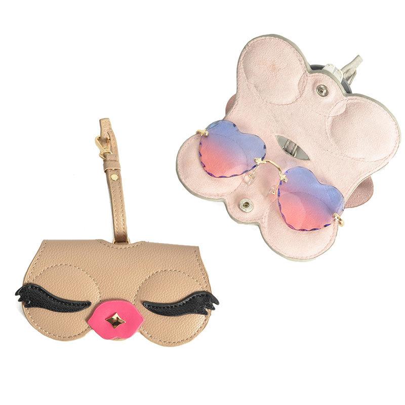 

Portable Sunglasses Bag Cute Luxury Design Ladies Eyeglasses Case Pu Leather Eyeglasses Storage Bag Hanging Eyeglasses Bag