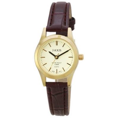 J-AXIS Women's NAL55-G (Easy-to-See Quartz Women's Sun Flame) Round Watch Brown Alloy Analog