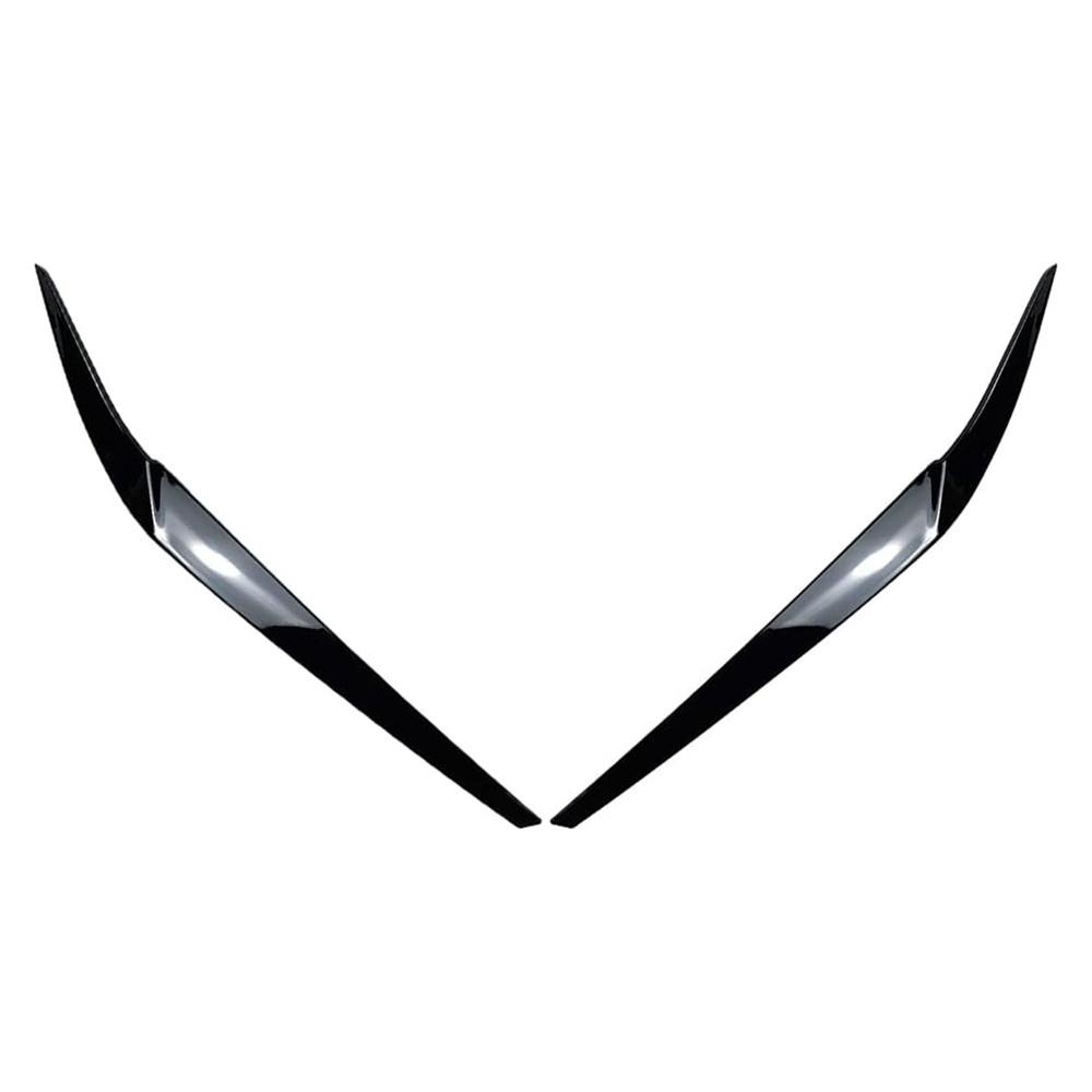 Gloss Black Headlight Eyebrow Eyelid Trim For BMW 5 Series G30 525i 530i 2017-23