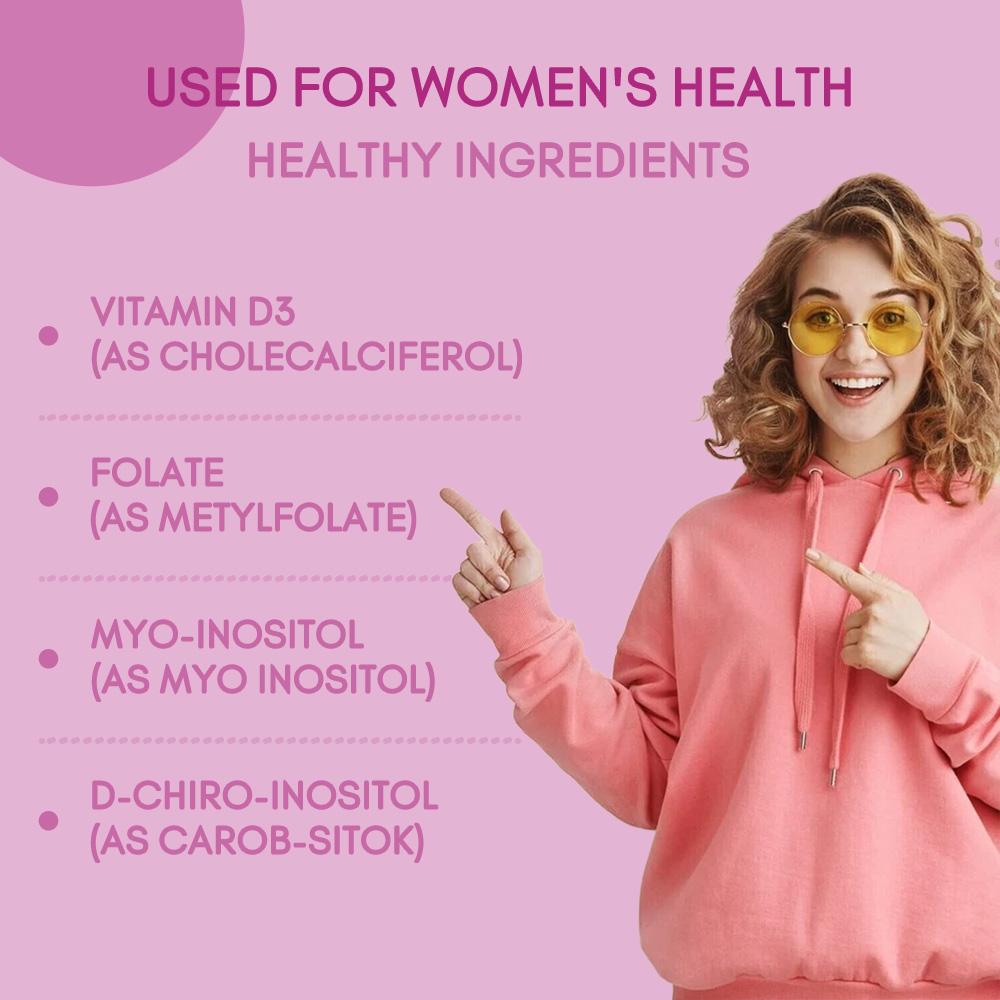 Suplemento Alimentar de Mio-Inositol 2000 mg, Com Vitamina D3, D-Chiro-Inositol, 120 Cápsulas Moles Por Frasco