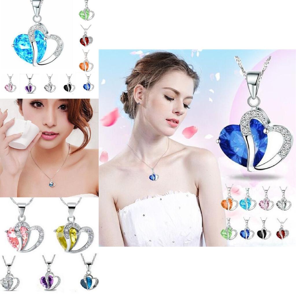 Korean Style Heart-shaped Zircon Crystal Necklace Collarbone Chain For Women Employee Benefits Wedding Travel Souvenir K132