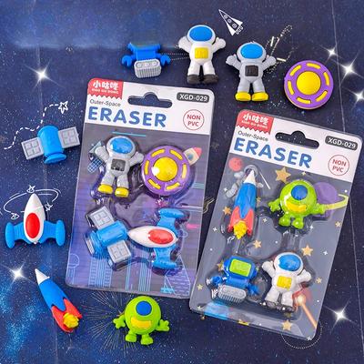 Creativo e carino cartone animato astronauta alieno astronave satellite gomma scuola cancelleria forniture scolastiche regalo per bambini accessori per ufficio