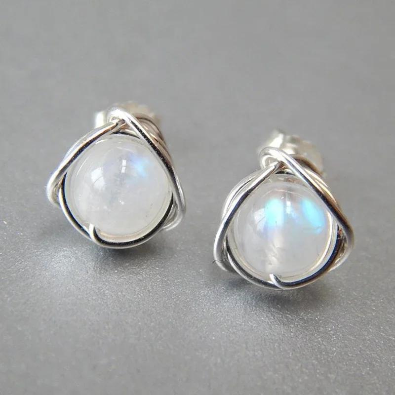 

Fashion Sterling Silver Moonlight Opal Tears Earrings Gift Pendientes Oorbellen Boucle D oreille Femmes Wedding Gift білий