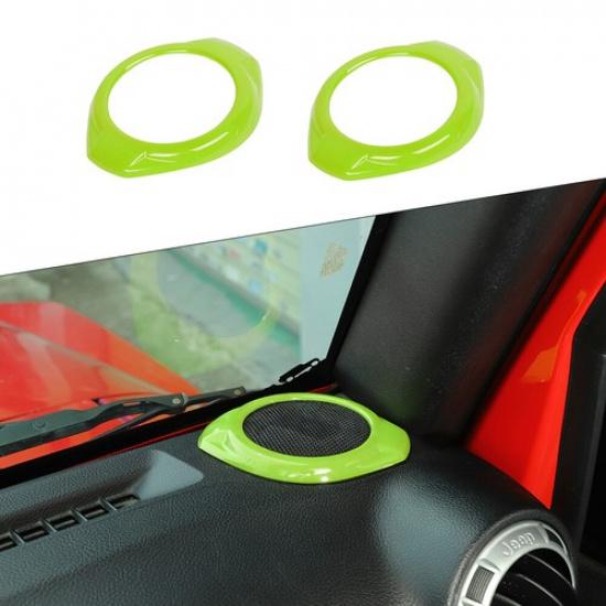 Car A-Pillar Dashboard Horn Speaker Trim Cover For Jeep Wrangler JK 15-17 Green