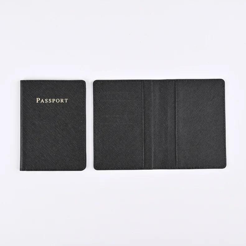 New Solid Color PU Leather Passport Cover with Multi-functional Card Case
