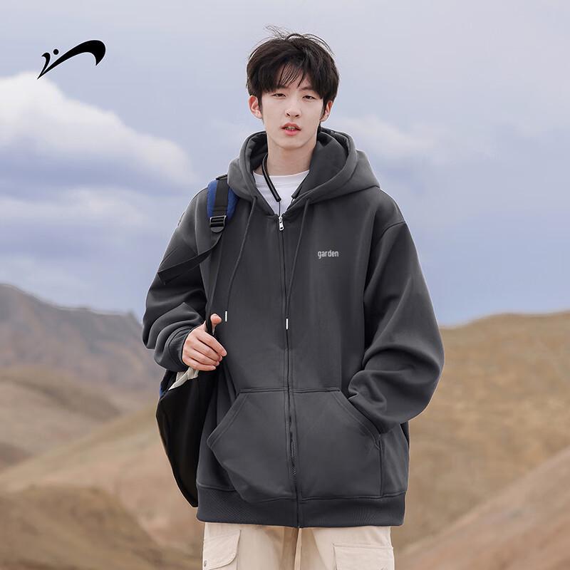 Guirenniao Men's Hooded Zipper Sweatshirt Jacket