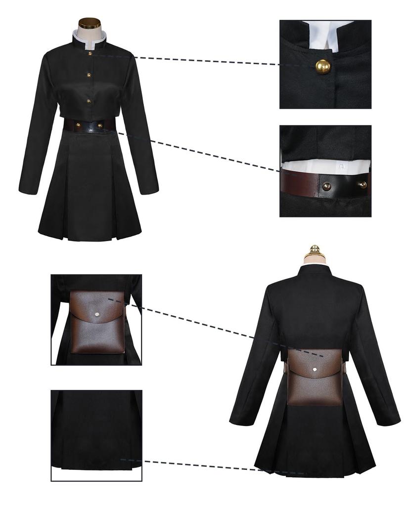 Kugisaki Nobara Cosplay Costume with Grade 3 Full Adult Perfect for School Festivals Nobara Wig Size [Excellent Quality] Wig, Sorcerer, Anime, Set,