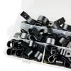 200er-Set Nylon-Drahtclips, praktische schwarze Kabelklemmen, Nylon-Clip-Sortiment für Kabelorganisation und Drahtmanagement