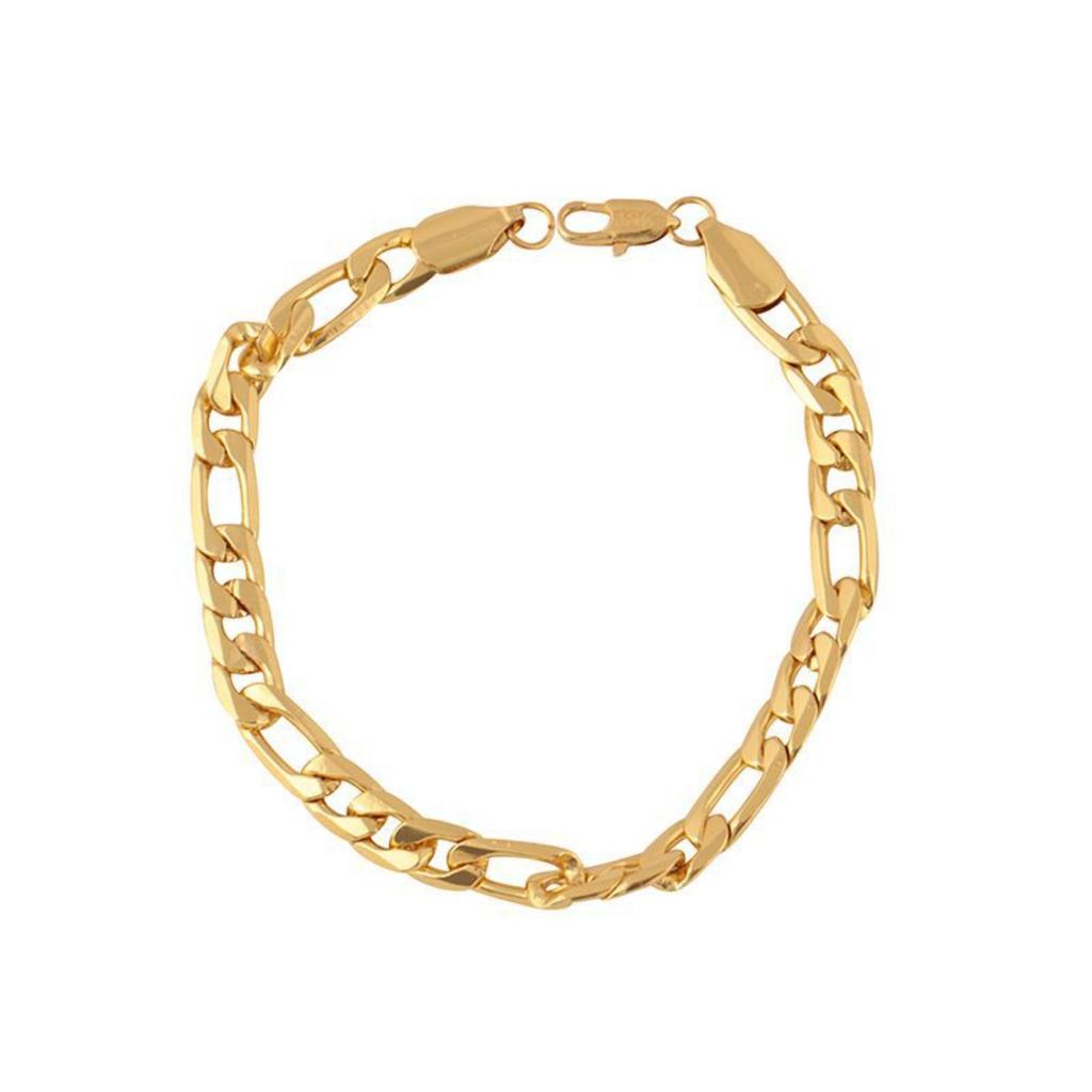 Men And Women Same Bracelet Plain Chain Italian Figaro Wrist Chain