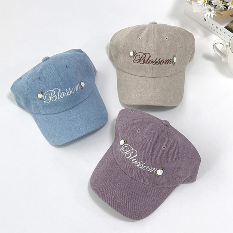 Women s Flower Toned Down Cotton Ball Cap All Seasons Hat C7184_Purple