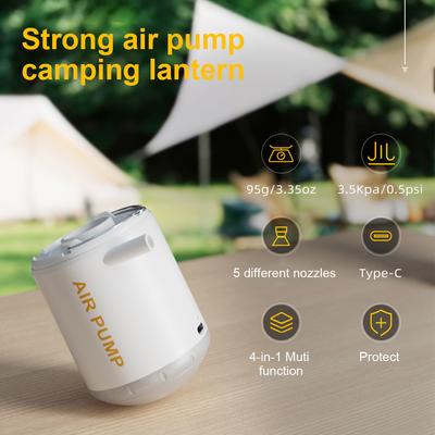 Přenosná vzduchová pumpa 4 v 1 Elektrický hustilka 2000mAh Venkovní bezdrátový vzduchový kompresor s kempingovým světlem a nouzovým zdrojem energie