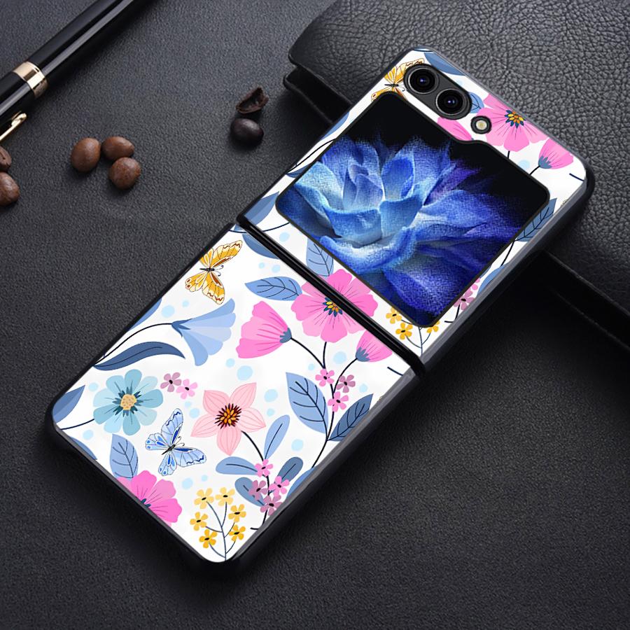 

Модный Красивый Цветок Задняя Крышка Чехол Funda для Samsung Galaxy Flip7 FE Flip4 Flip3 Z Flip 7 6 5 4 3 Flip6 Flip5 Galaxy Z Flip 5G