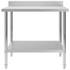 VidaXL Table de travail de cuisine avec dosseret 100x60x93 cm Inox 51189