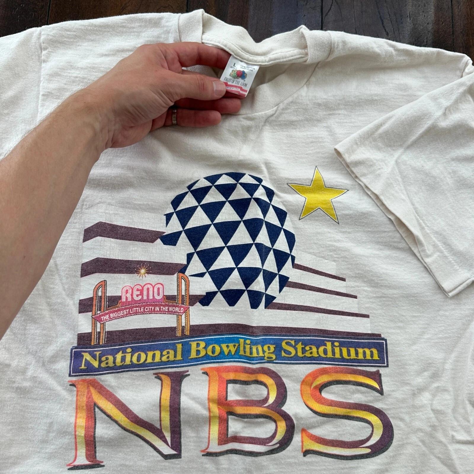 National Bowling Stadium Vintage T Shirt Abstract Art Star 90s Reno Oregon 3XL