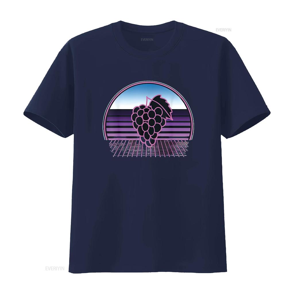 Womens Grape Vines Retro 80S Vaporwave Aesthetic Winery T Shirt Black X Large vintage Washed Comfortable designer clothes