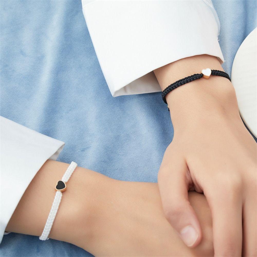 Contrasting Colors Heart Shape Bracelet Love Fortune Bracelet Heart Couple Bracelet  Decoration