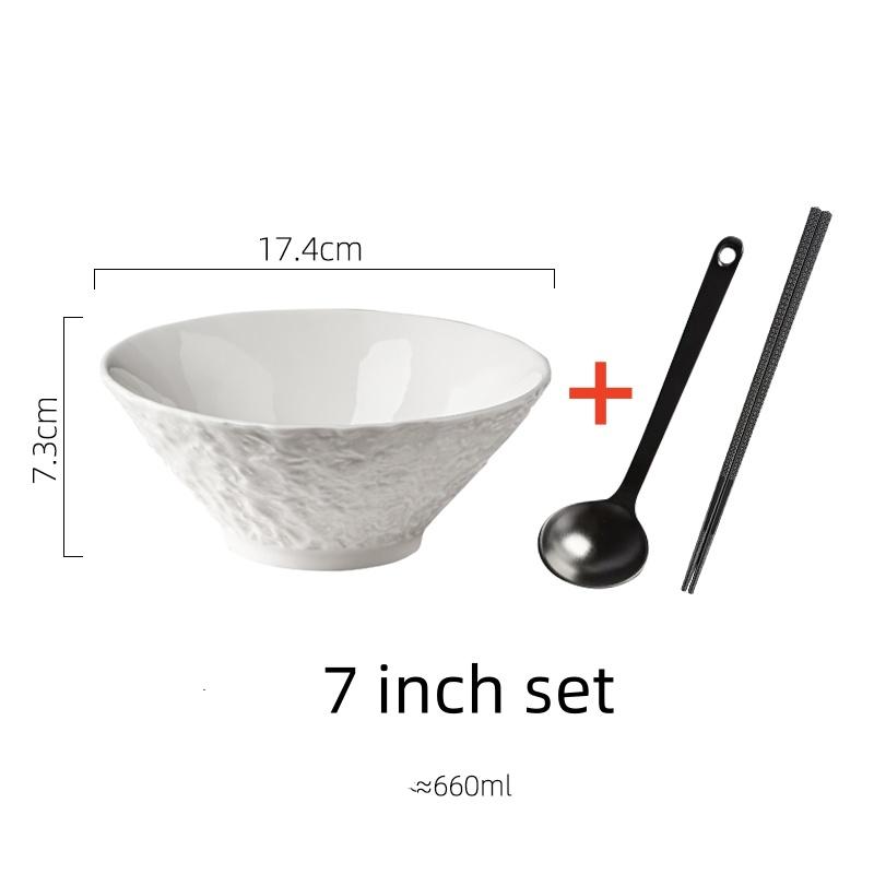white black Stone Patterned Ceramic Bowl Pasta Bowl Thick Soup Bowl Salad Bowls Dessert Bowls Restaurant Specialty Tableware