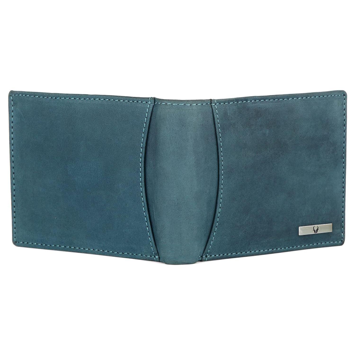 Кожаный кошелек для мужчин синий — фото 8