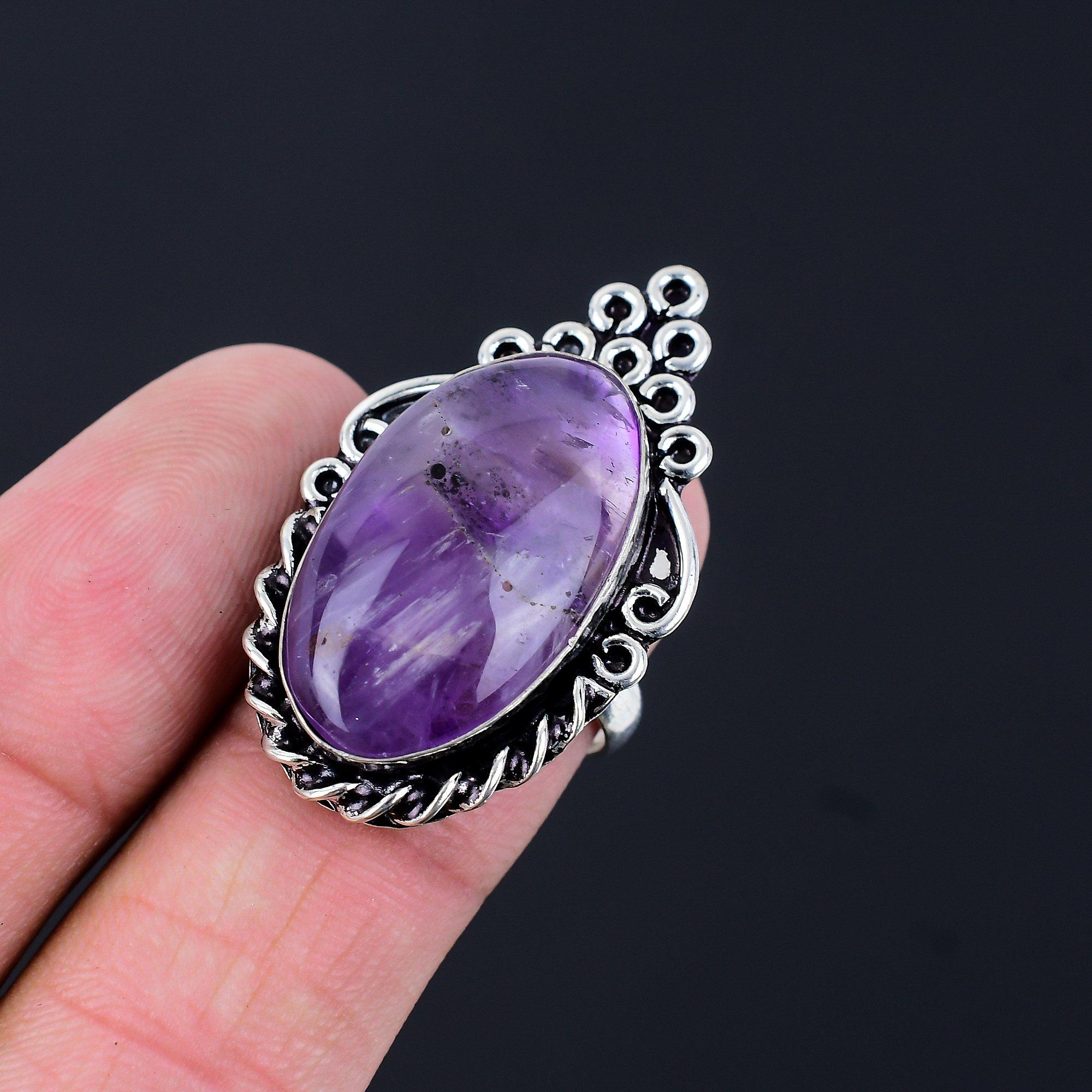 

Natural Star Amethyst Multi Stone Engagement Ring Jewelry Size 7.5 925 Silver 7.5