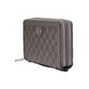 Gucci GG Supreme Zip Around Wallet Gray Canvas With Leather Trim Silver Hardware For Unisex Daily Use & Gifting