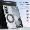 For Samsung Galaxy Z Fold6 5G Case Magnetic Kickstand Clear PC Phone Cover with HD Screen Film