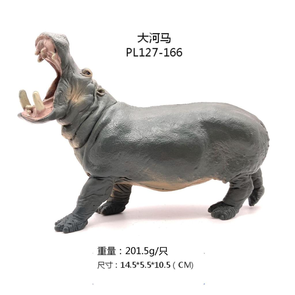 Realistic Solid Hippopotamus Model, Small Hippo Bull and Hippo Cow Figures Toy Set for Home Decor