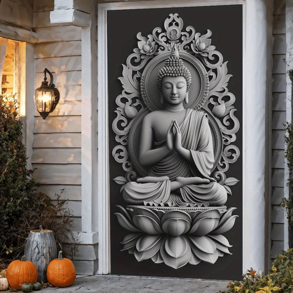 

3D Золотые Наклейки для Украшения Двери Дзен Мандала Будда Простые Абстрактные Линии Цветы Обои Для Гостиной Домашний Декор Спальня Художественные Наклейки 40x120cm