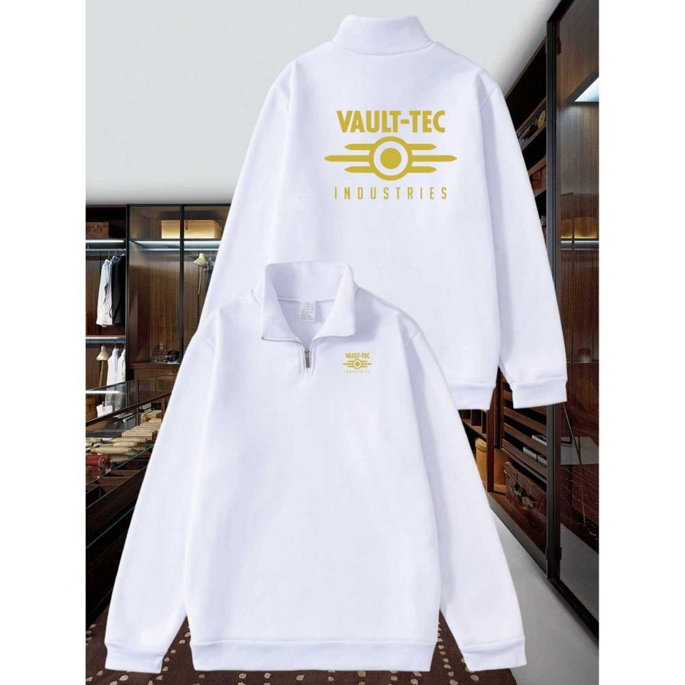 Letter Printed Urban Casual Lightweight Sports Men's Standing Collar Half Zipper Sportswear Autumn and Winter Fashion Pullover