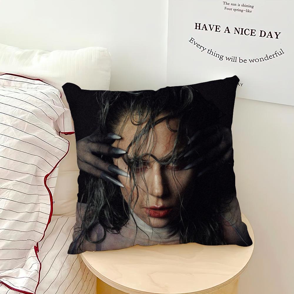Hot Singer Lady Gaga Disease Pillow Case Sofa Living Room Bedroom Headboard Backrest Cushion Square Cushion Nap Time