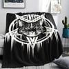 1PC Satan Symbol Print Flannel Blanket, High quality All Seasons, Home Decor, Warmth and Comfort, Perfect for Christmas Gifts