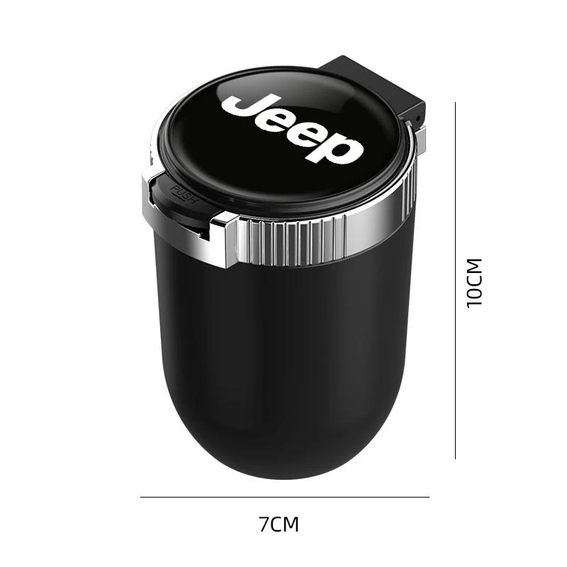 Car Ashtray with LED Light Cigarette Smoke Remover Car Ashtray Auto Accessories for Jeep Cherokee Wrangler Compass Patriot AKM1