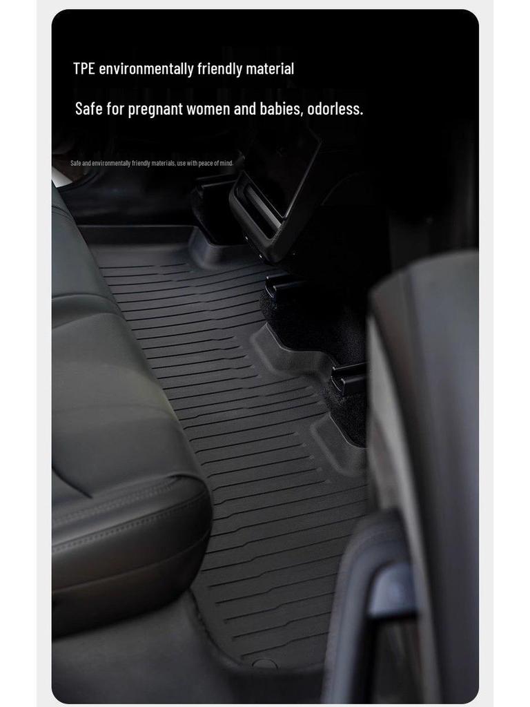 Tesla Model Y & 3 Refresh Floor Mat: Aluminum Alloy Full-Surround TPE Carpet & Pedal Pad
