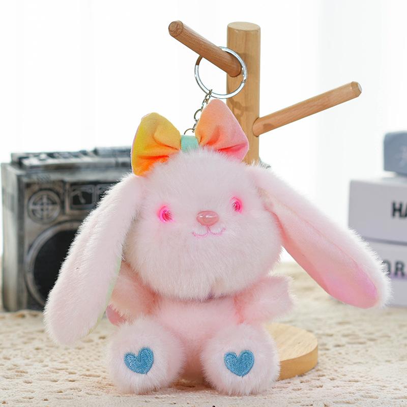 Cartoon Plush Toy Rabbit with Lop Ears Cute Stuffed Bunny Doll Backpack Pendant Gift