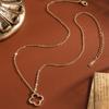 ZAKOL Shiny Zircon Hollow Four-leaf Clover Pendant Necklace for Women Exquisite Birthday Anniversary Zircon Gifts